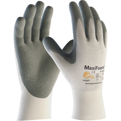 Gants en tricot sans couture de qualit&eacute; sup&eacute;rieure ATG MaxiFoam, Grand, R&ecirc;vetement Nitrile, Calibre 15, Enveloppe en Nylon Ottawa Fastener Supply