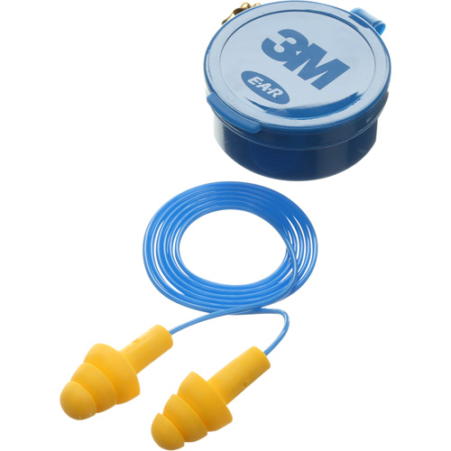E-A-R Ultrafit Premolded Earplugs, Corded, Pair - Plastic Case, 25 dB NRR, One-Size Ottawa Fastener Supply