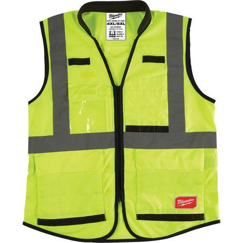 Performance Safety Vest, High Visibility Lime-Yellow, Large/X-Large Ottawa Fastener Supply