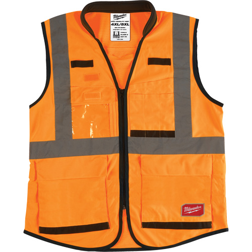 Performance Safety Vest, High Visibility Orange, 4X-Large/5X-Large Ottawa Fastener Supply