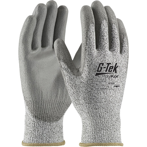 G-Tek&reg; PolyKor&reg; Cut-Resistant Glove, Size X-Small, 13 Gauge, Polyurethane Coated, Engineered Yarn Shell, ANSI/ISEA 105 Level 3 Ottawa Fastener Supply