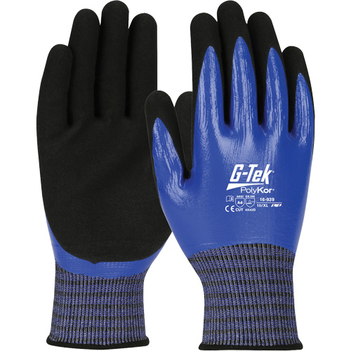 Gants r&eacute;sistants aux coupures G-Tek PolyKor X7, Taille Petit, Calibre 18, Rev&ecirc;tement Nitrile, Enveloppe en Fil technique, ANSI/ISEA 105 niveau 4 Ottawa Fastener Supply