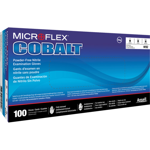 Microflex&reg; Cobalt&reg; N19 Multi-Purpose Exam Gloves, X-Small, Nitrile, 3.9-mil, Powder-Free, Blue, Class 2 Ottawa Fastener Supply