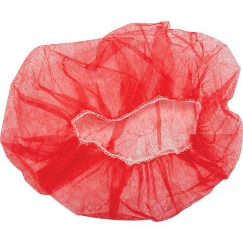 Bouffant Caps, Polypropylene, 21", Red Ottawa Fastener Supply