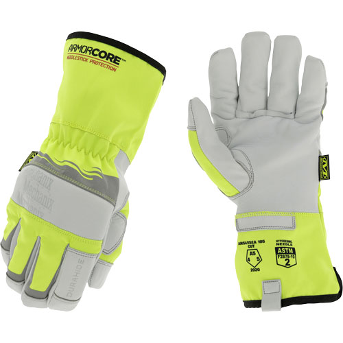 Hi-Viz Needlestick Protection Gloves, Size Small, Polyurethane Coated, DuraHide Shell, ASTM ANSI Level A5 Ottawa Fastener Supply