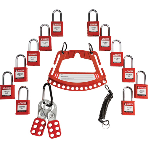 Lock & Tag Carrier with Keyed Different Nylon Safety Lockout Padlocks Ottawa Fastener Supply