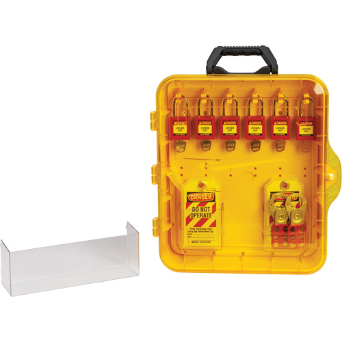 Lockout Station with Keyed Different Nylon Safety Lockout Padlocks, Plastic Padlocks, 6 Padlock Capacity, Padlocks Included Ottawa Fastener Supply