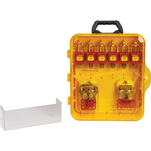 Station de cadenassage avec cadenas de s&eacute;curit&eacute; en nylon &agrave; cl&eacute; utilisant des cl&eacute;s diff&eacute;rentes, Cadenas Plastique, Capacit&eacute; de 12, Cadenas Compris Ottawa Fastener Supply