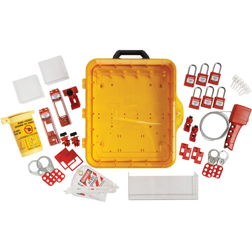Electrical Lockout Station with Keyed Different Nylon Safety Lockout Padlocks, Plastic Padlocks, 60 Padlock Capacity, Padlocks Included Ottawa Fastener Supply