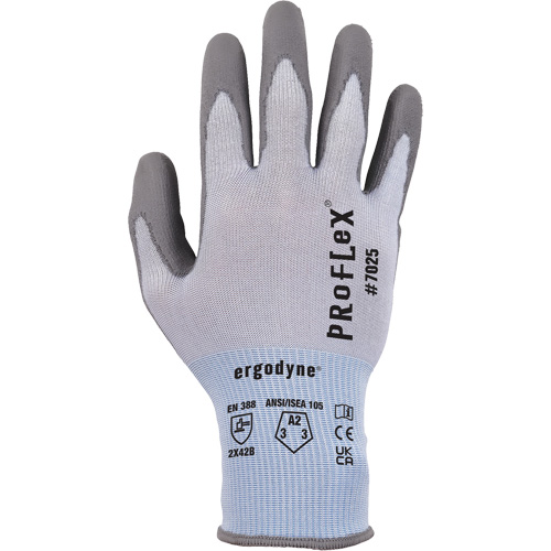 ProFlex 7025 Cut-Resistant Gloves, Size Small, 18 Gauge, Polyurethane Coated, Nylon/HPPE/Spandex Shell, ASTM ANSI Level A2/EN 388 Level B Ottawa Fastener Supply