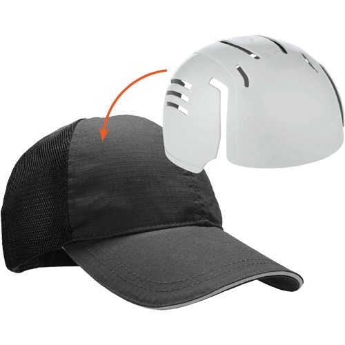 Skullerz 8946 Standard Baseball Cap with Bump Cap Insert, Black Ottawa Fastener Supply