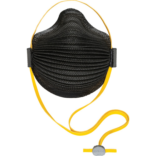 AirWave M Series Black Disposable Masks with SmartStrap&reg; & Full Foam Flange, N95, NIOSH Certified, Small Ottawa Fastener Supply