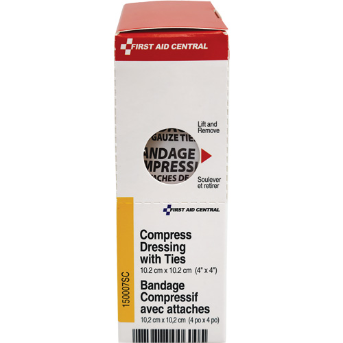 SmartCompliance&reg; Refill Compress Pressure Bandage with Ties, 4" L x 4" W Ottawa Fastener Supply