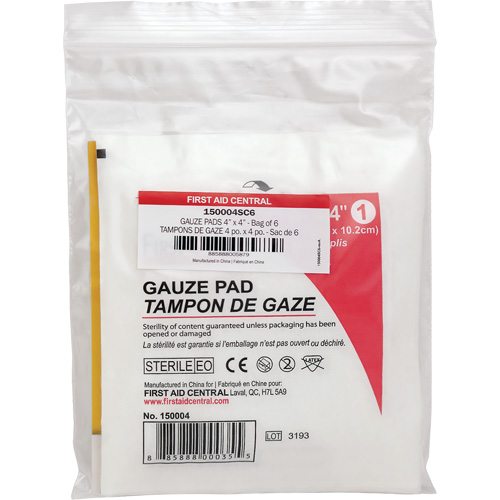 Recharge de gaze SmartCompliance, Tampon, 4" lo x 4" la, St&eacute;rile, Dispositif m&eacute;dical Classe 1 Ottawa Fastener Supply