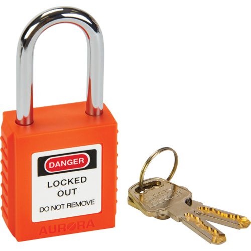 Lock for Lockouts, Safety Padlock, Keyed Different, Thermoplastic, 1-1/2" Width Ottawa Fastener Supply