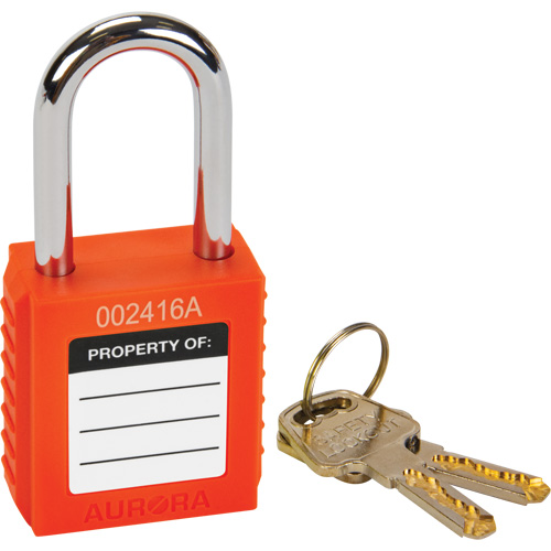 Lock for Lockouts, Safety Padlock, Keyed Different, Thermoplastic, 1-1/2" Width Ottawa Fastener Supply