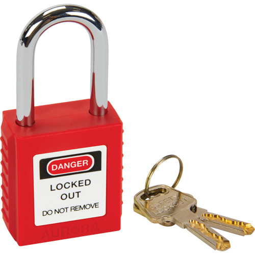 Lock for Lockouts, Safety Padlock, Keyed Different, Thermoplastic, 1-1/2" Width Ottawa Fastener Supply