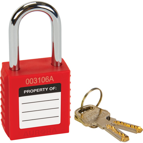 Lock for Lockouts, Safety Padlock, Keyed Different, Thermoplastic, 1-1/2" Width Ottawa Fastener Supply