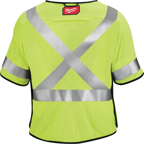 Breakaway Mesh Safety Vest, Black/High Visibility Lime-Yellow, Medium/Small Ottawa Fastener Supply