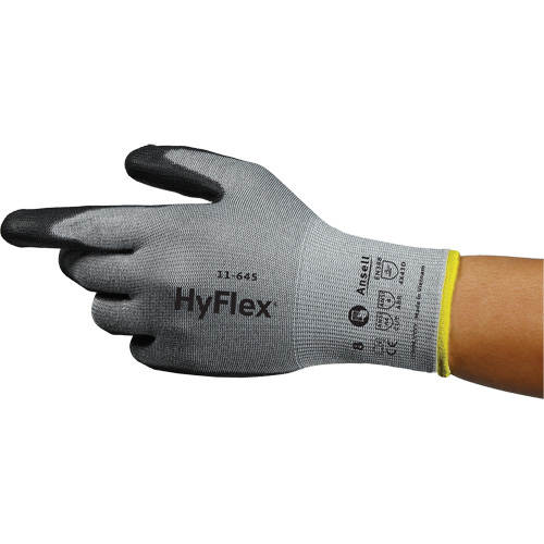 HyFlex&reg; 11-645 Cut-Resistant Gloves, Size 5, 13 Gauge, Polyurethane Coated, Intercept Shell, ASTM ANSI Level A4/EN 388 Level D Ottawa Fastener Supply