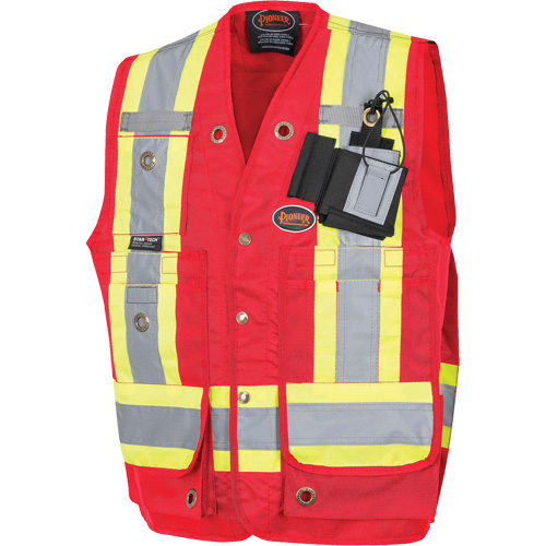 693 Surveyor/Supervisor's Vest, Red, Medium, Polyester Ottawa Fastener Supply