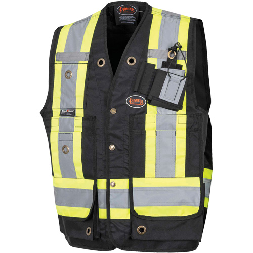 Surveyor/Supervisor's Vest, Black, Large, Cotton Ottawa Fastener Supply