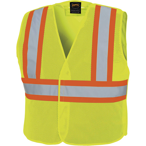 598P Veste de s&eacute;curit&eacute; &agrave; maille d&eacute;tachable, Jaune lime haute visibilit&eacute;, Moyen/Petit, Polyester Ottawa Fastener Supply