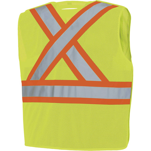 598P Veste de s&eacute;curit&eacute; &agrave; maille d&eacute;tachable, Jaune lime haute visibilit&eacute;, Moyen/Petit, Polyester Ottawa Fastener Supply