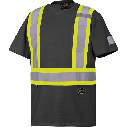 6976 Safety T-Shirt, Cotton, Small, Black Ottawa Fastener Supply