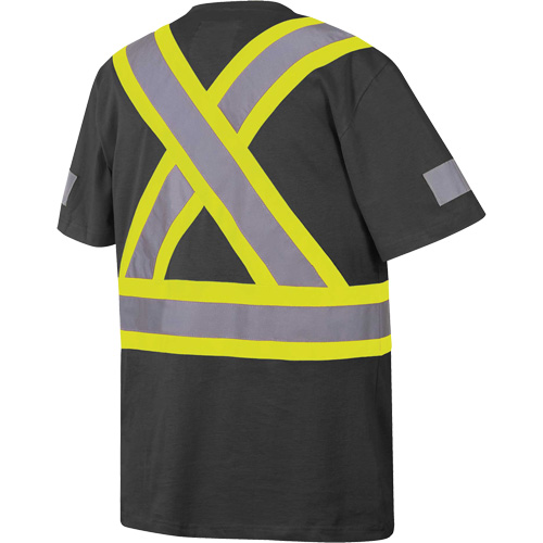 6976 Safety T-Shirt, Cotton, Small, Black Ottawa Fastener Supply