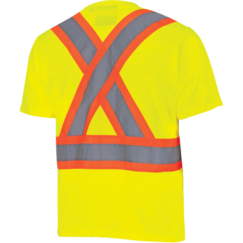 6991 Bird's-Eye Safety Shirt, Polyester, Small, High Visibility Lime-Yellow Ottawa Fastener Supply