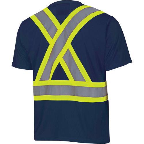 6992N Bird's-Eye Safety Shirt, Polyester, Medium, Navy Blue Ottawa Fastener Supply