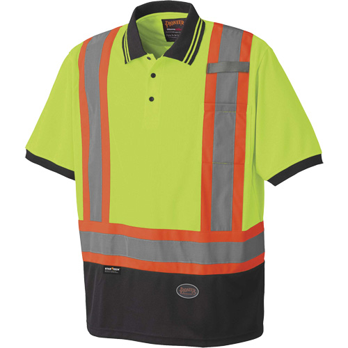 6987 Polo de s&eacute;curit&eacute; en il-de-perdrix, Polyester, Moyen, Jaune lime haute visibilit&eacute; Ottawa Fastener Supply