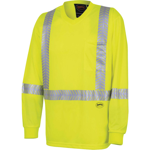 6905A Ultra-Cool Ultra-Breathable Long-Sleeved Safety Shirt, X-Small, High Visibility Lime-Yellow Ottawa Fastener Supply