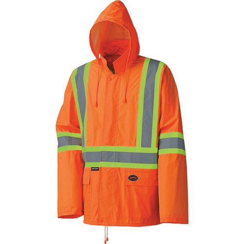 5598 Lightweight Waterproof Rain Suit, Polyester/PVC, Small, High Visibility Orange Ottawa Fastener Supply