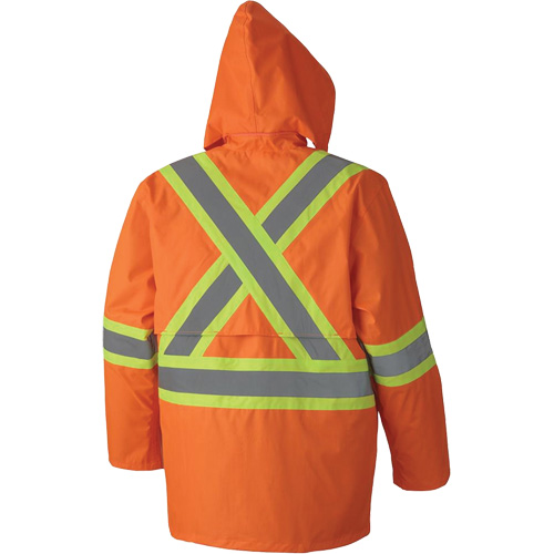 5608 210D Waterproof Rain Suit, Polyester/PVC, Small, High Visibility Orange Ottawa Fastener Supply