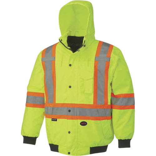 5023 Waterproof 7-in-1 Bomber Jacket, Polyester, High Visibility Lime-Yellow, Small Ottawa Fastener Supply