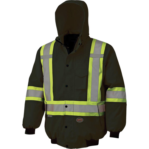 5026 Veste aviateur imperm&eacute;able 7 en 1, Polyester, Noir, Grand Ottawa Fastener Supply