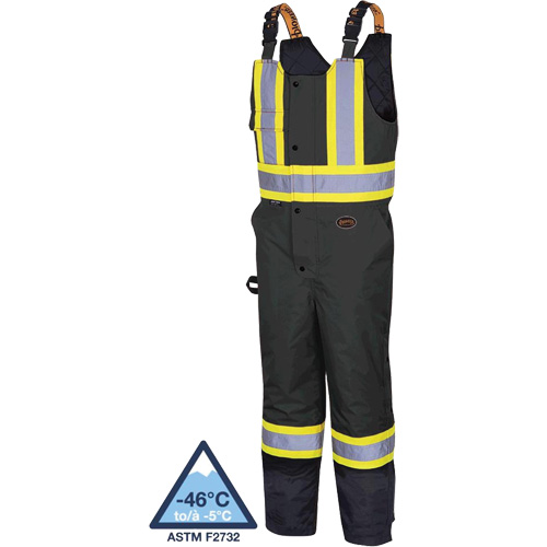 5042 Waterproof Quilted Bib Pants, Polyester, Medium, Black Ottawa Fastener Supply