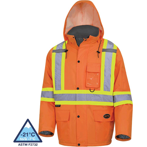 5030 Waterproof Quilted Safety Parka, High Visibility Orange, Small Ottawa Fastener Supply