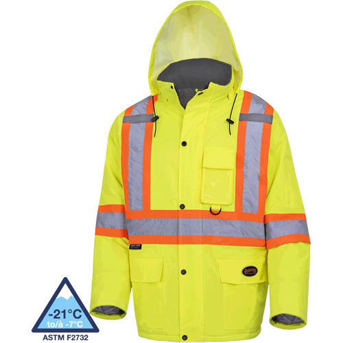 5031 Waterproof Quilted Safety Parka, High Visibility Lime-Yellow, Small Ottawa Fastener Supply