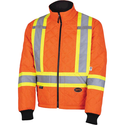 5015A Manteau matelass&eacute; pour cong&eacute;lateur, Polyester, Orange haute visibilit&eacute;, Grand Ottawa Fastener Supply