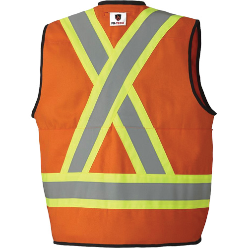 7732 FR-Tech&reg; Flame-Resistant Arc Surveyor's Vest, Small, High Visibility Orange, 9.7 cal/cm² Ottawa Fastener Supply