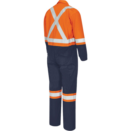 7702BB FR-Tech&reg; 2-Tone Safety Coverall, Size 36, Navy Blue/Orange, 10 cal/cm² Ottawa Fastener Supply