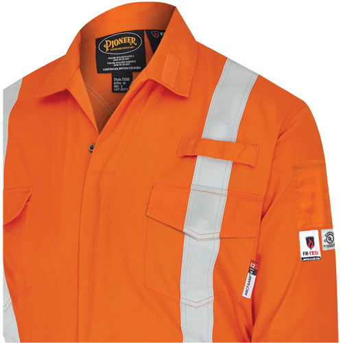 7702BB FR-Tech&reg; 2-Tone Safety Coverall, Size 36, Navy Blue/Orange, 10 cal/cm² Ottawa Fastener Supply