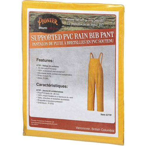 577P Salopette Storm Master, Petit, Polyester/PVC, Jaune Ottawa Fastener Supply