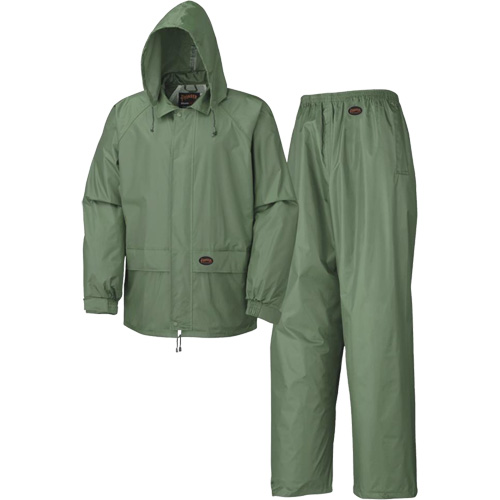 583 Rain Suit, Polyester/PVC, Small, Green Ottawa Fastener Supply