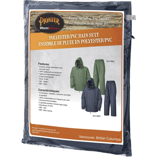 583 Rain Suit, Polyester/PVC, Small, Green Ottawa Fastener Supply