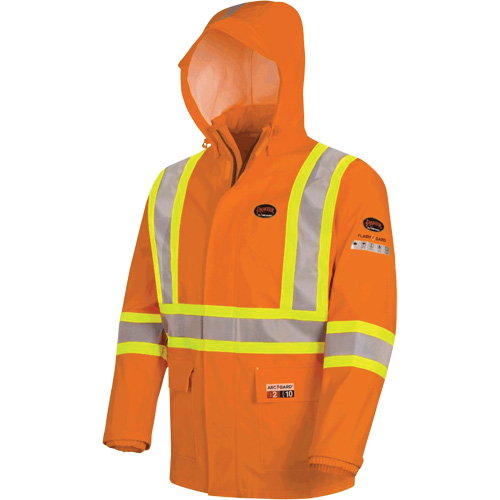 5880 Manteau de pluie ignifuge et protection contre les &eacute;clats d'arc &eacute;lectrique, T-petit, Orange haute visibilit&eacute;, 10 cal/cm² Ottawa Fastener Supply