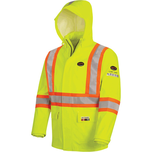 5881 Manteau de pluie ignifuge et protection contre les &eacute;clats d'arc &eacute;lectrique, T-petit, Jaune haute visibilit&eacute;, 10 cal/cm² Ottawa Fastener Supply